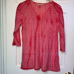 LA Cera Lightweight Popover Blouse Tunic, Cotton Tie Dye Size L or XL …